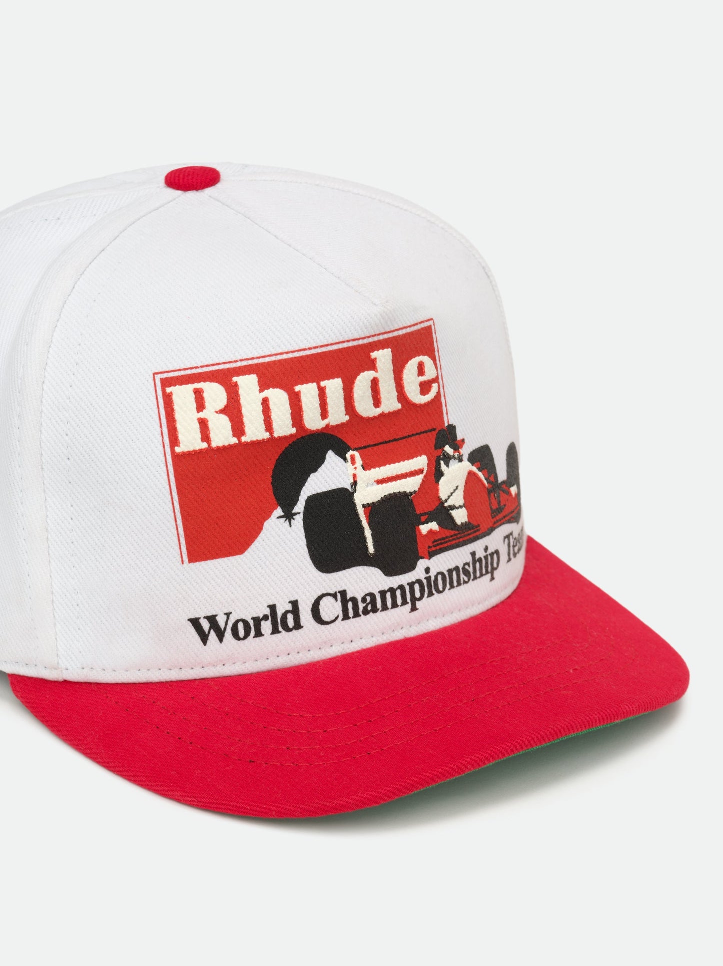 RHUDE TROPHY RACING HAT - WHITE\/RED