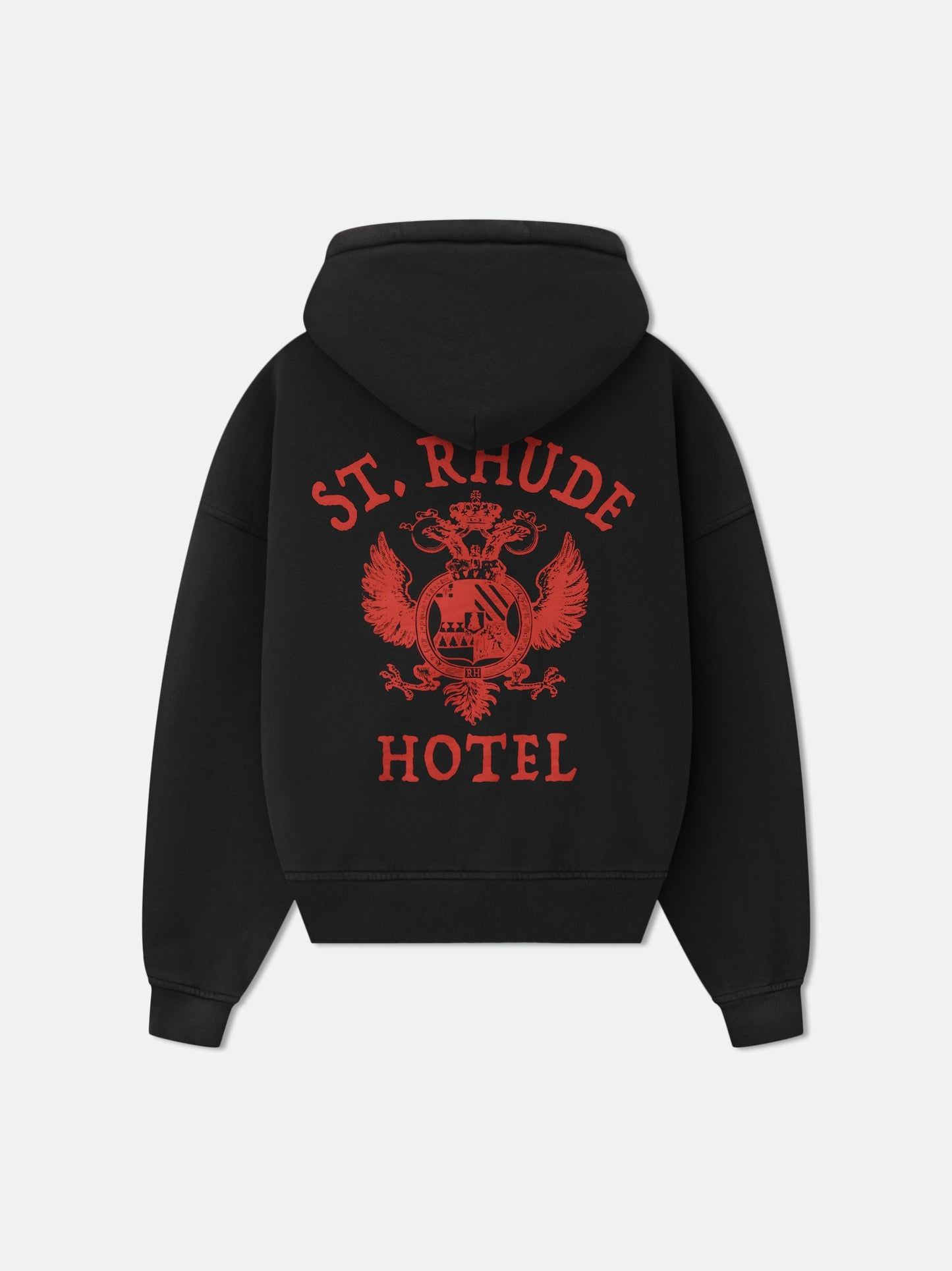 ST. RHUDE SEAL ZIP-UP HOODIE - VINTAGE BLACK\/RED