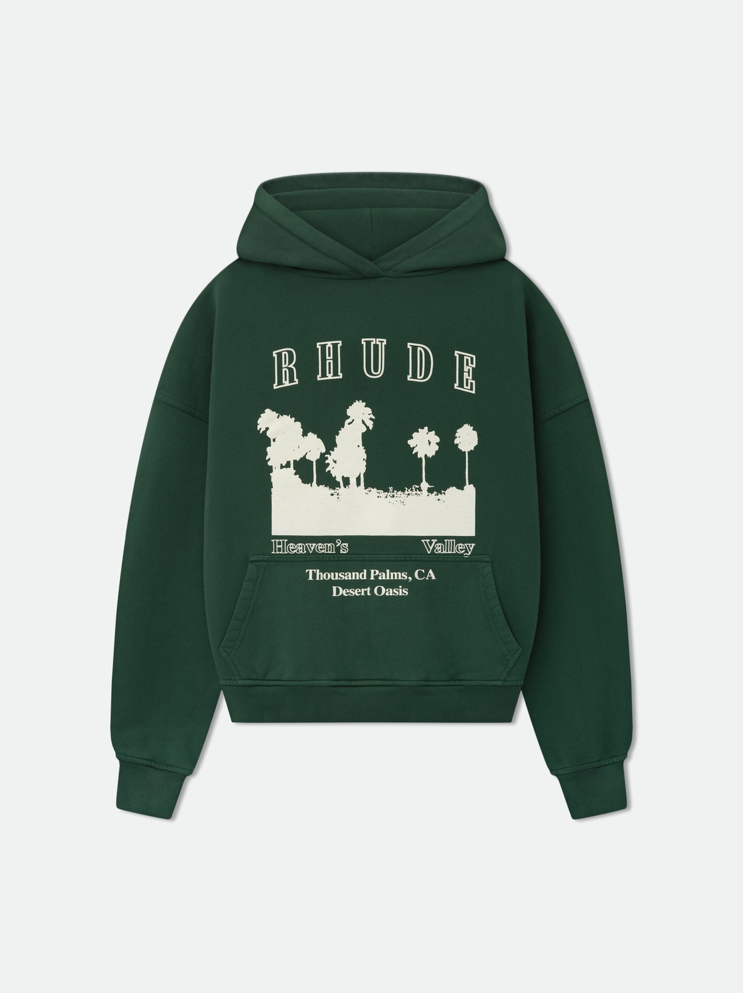 THOUSAND PALMS HOODIE - VINTAGE FOREST GREEN \/ WHITE
