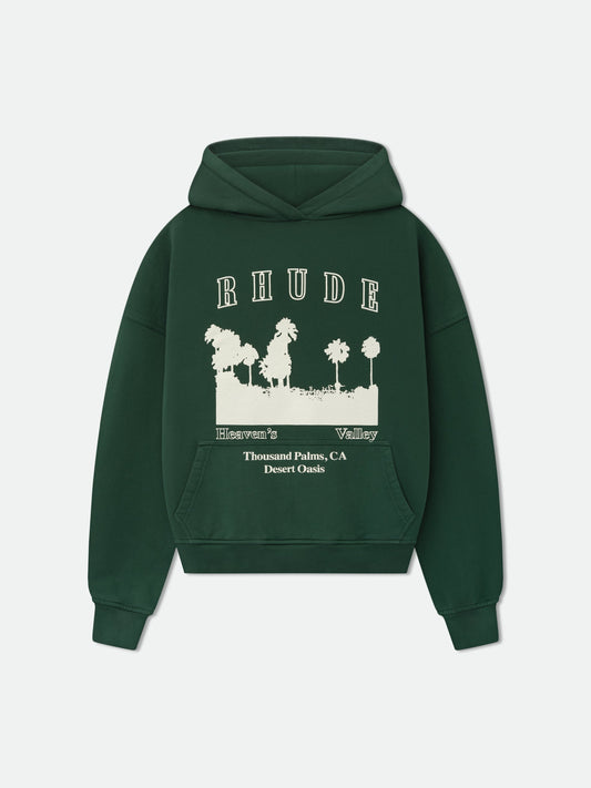 THOUSAND PALMS HOODIE - VINTAGE FOREST GREEN \/ WHITE
