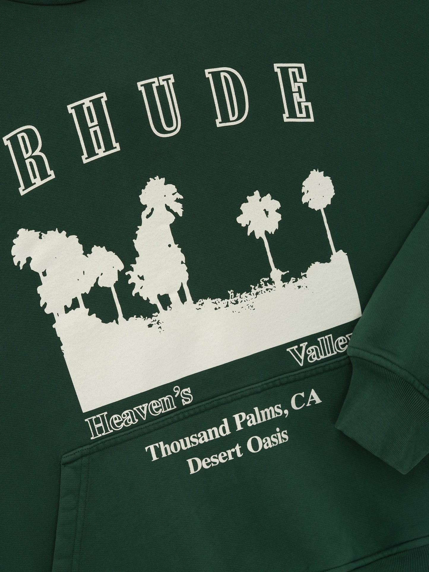 THOUSAND PALMS HOODIE - VINTAGE FOREST GREEN \/ WHITE