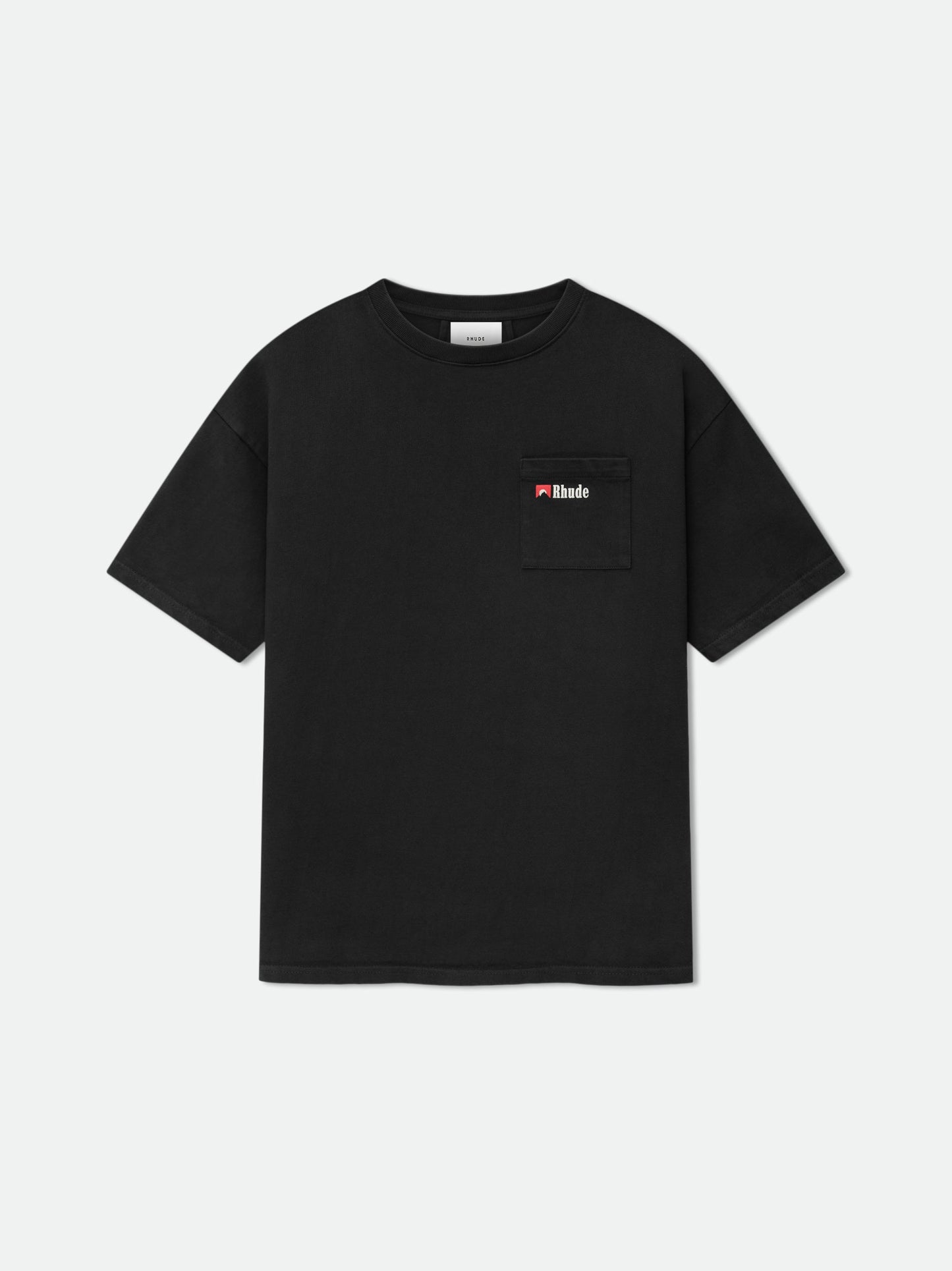 MOONLIGHT WOLF POCKET TEE - BLACK