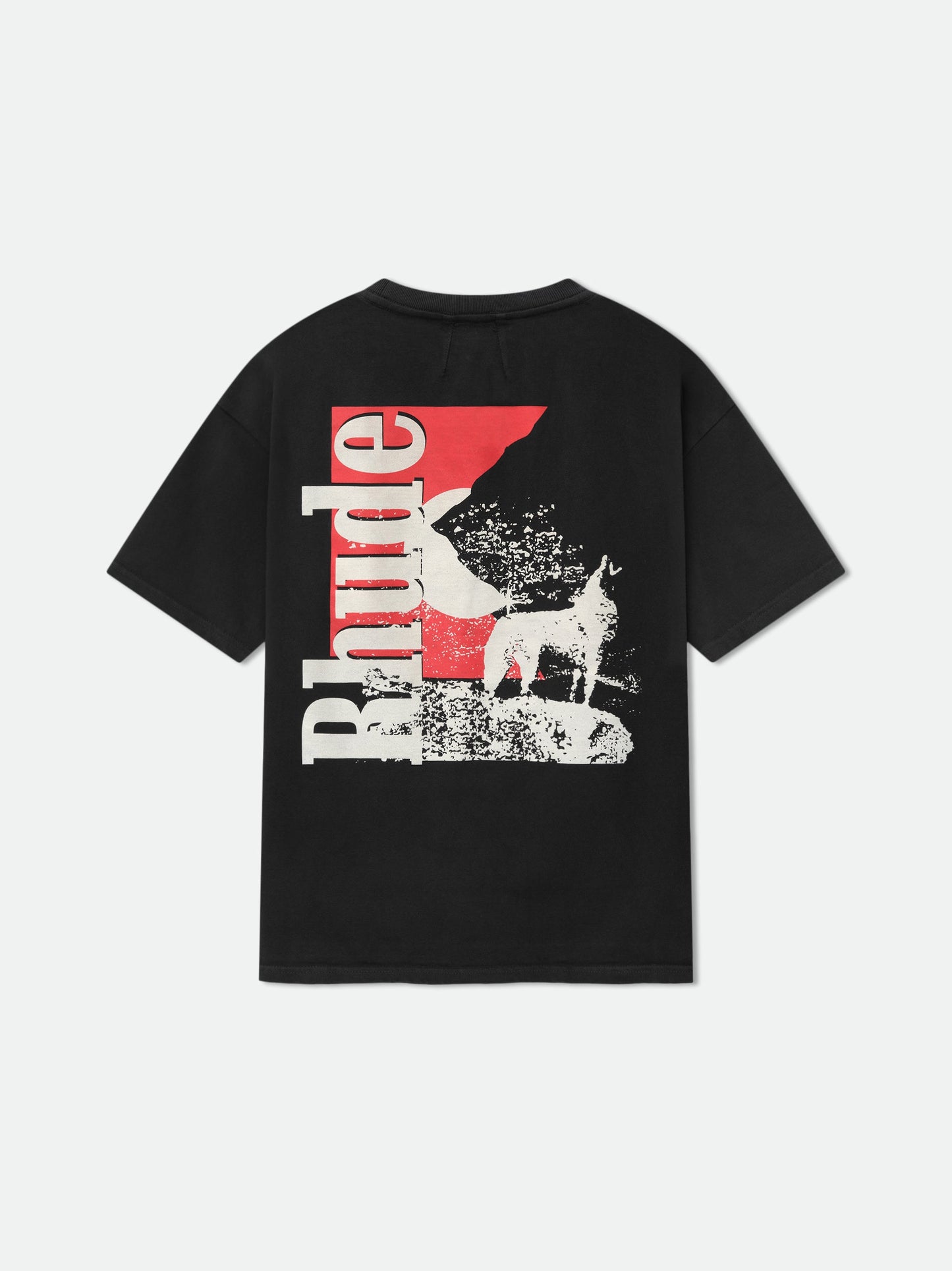 MOONLIGHT WOLF POCKET TEE - BLACK