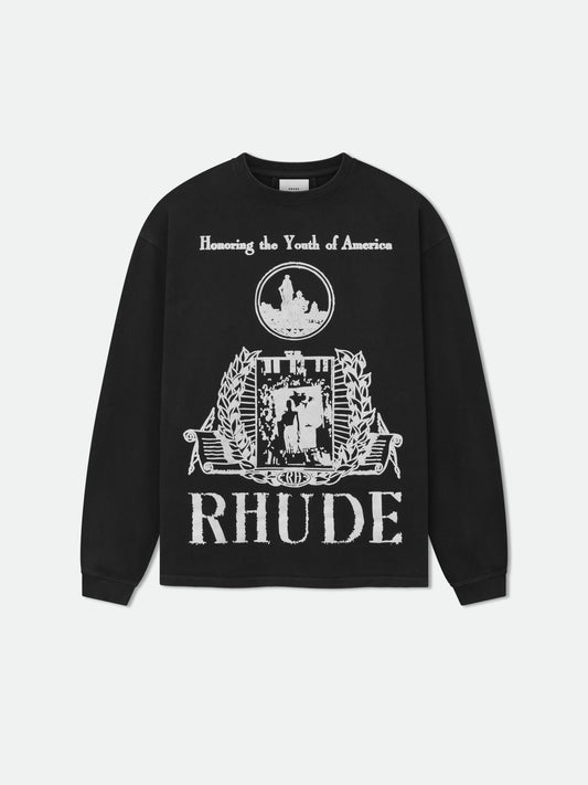 YOUTH OF AMERICA LS TEE - VINTAGE BLACK