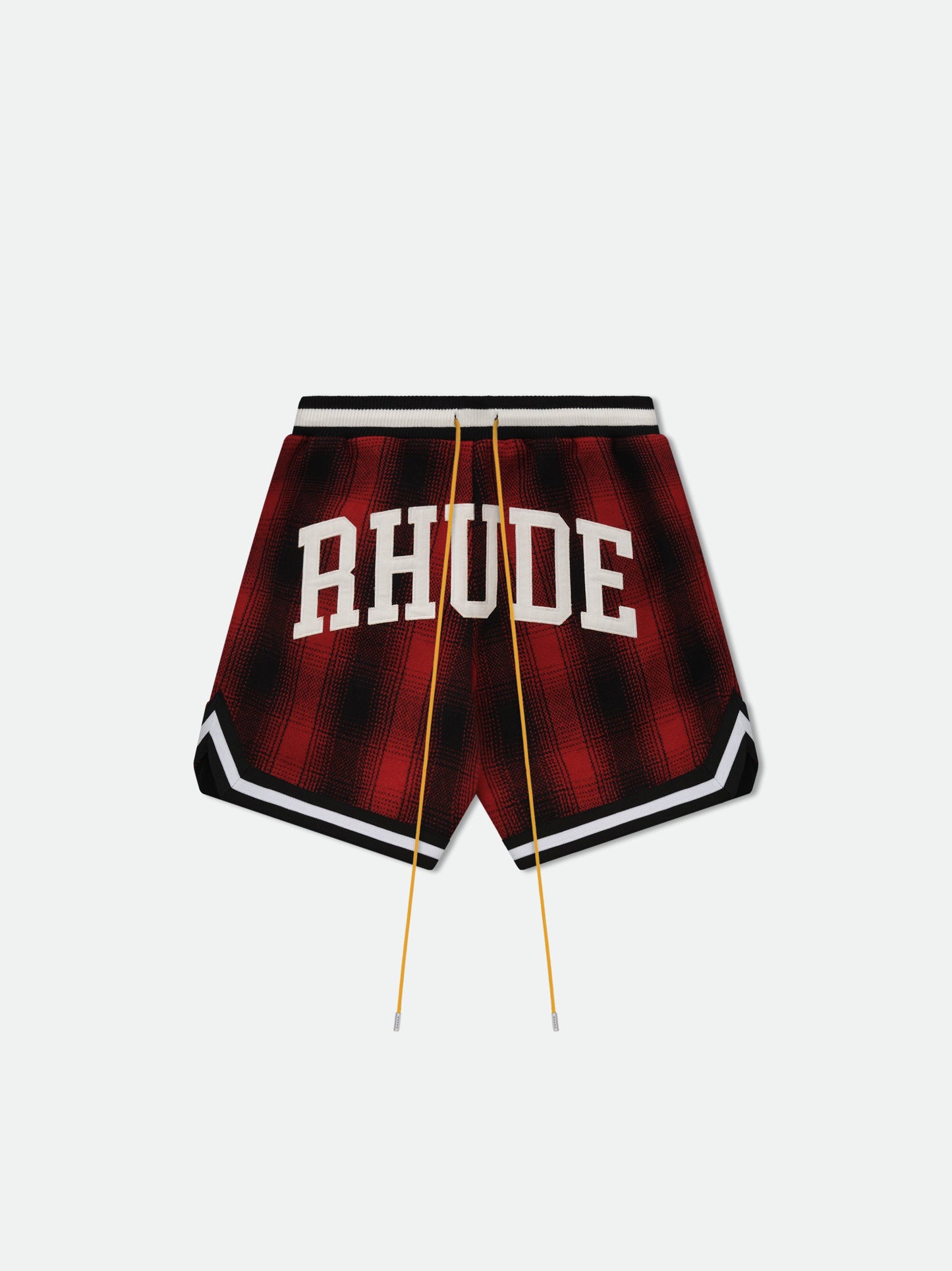 FLANNEL RHUDE COLLEGIATE COURT LOGO SHORT - RED\/BLACK