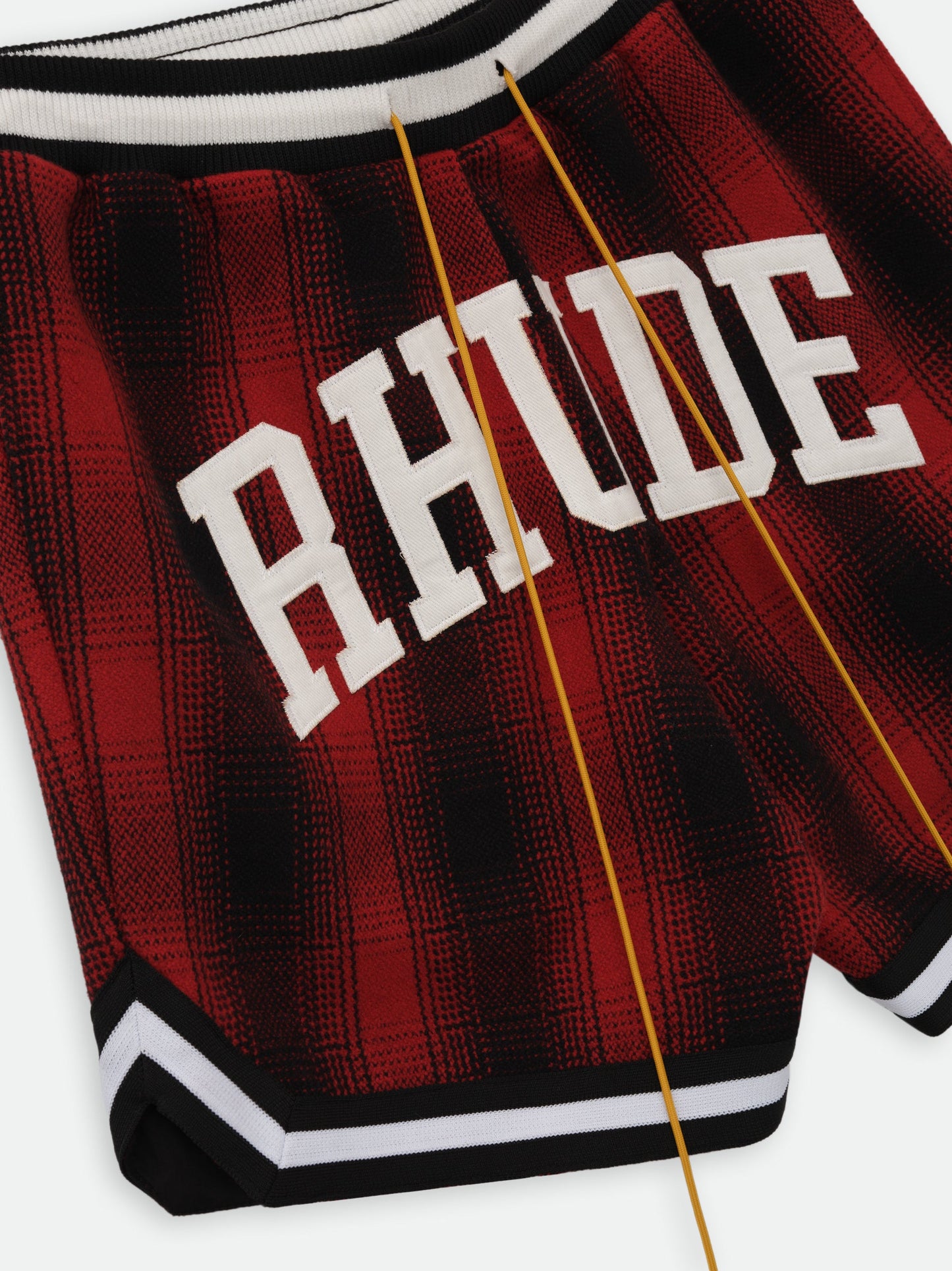 FLANNEL RHUDE COLLEGIATE COURT LOGO SHORT - RED\/BLACK