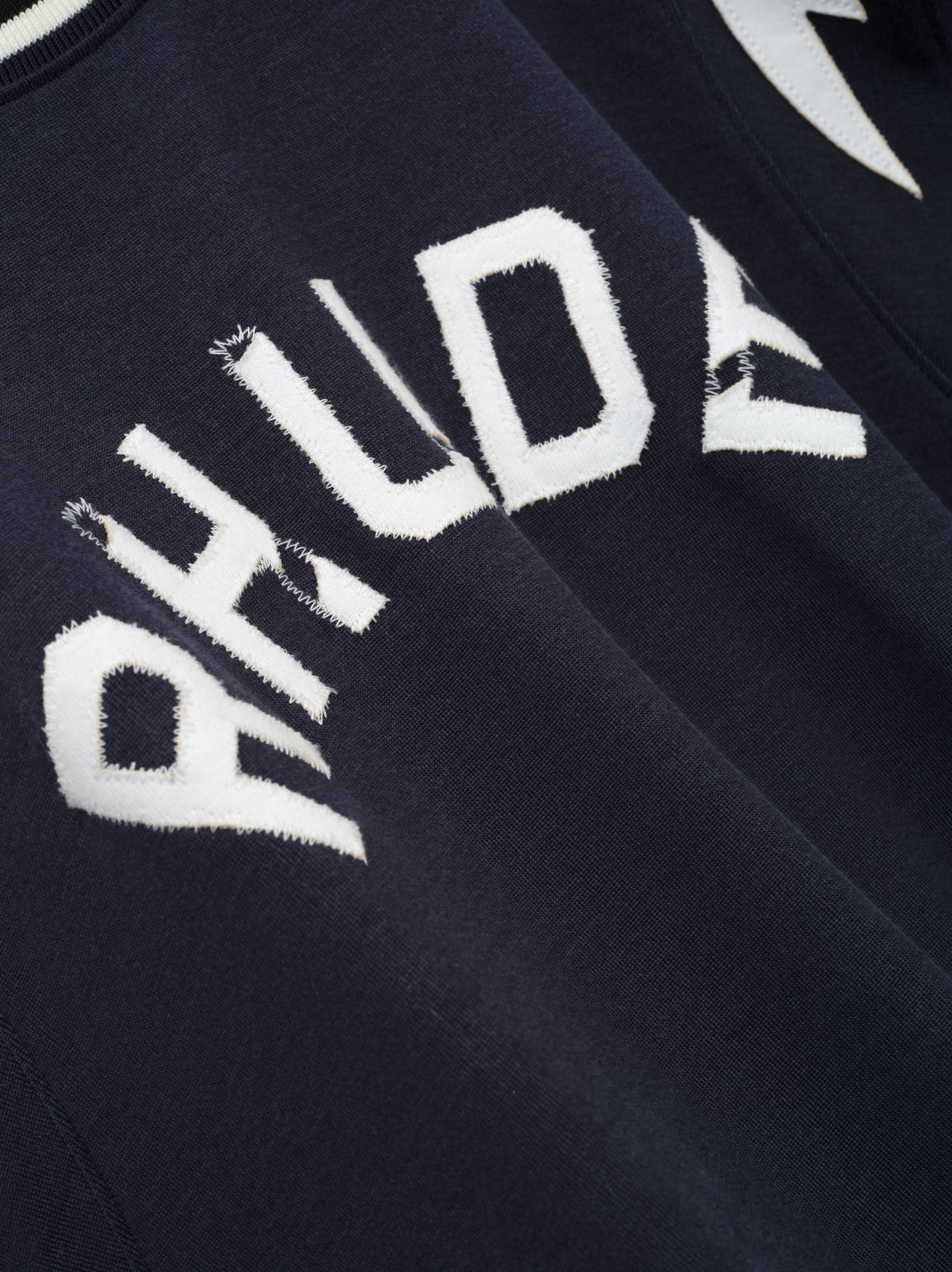 RHUDE LIGHTNING RINGER JERSEY TEE - NAVY\/WHITE