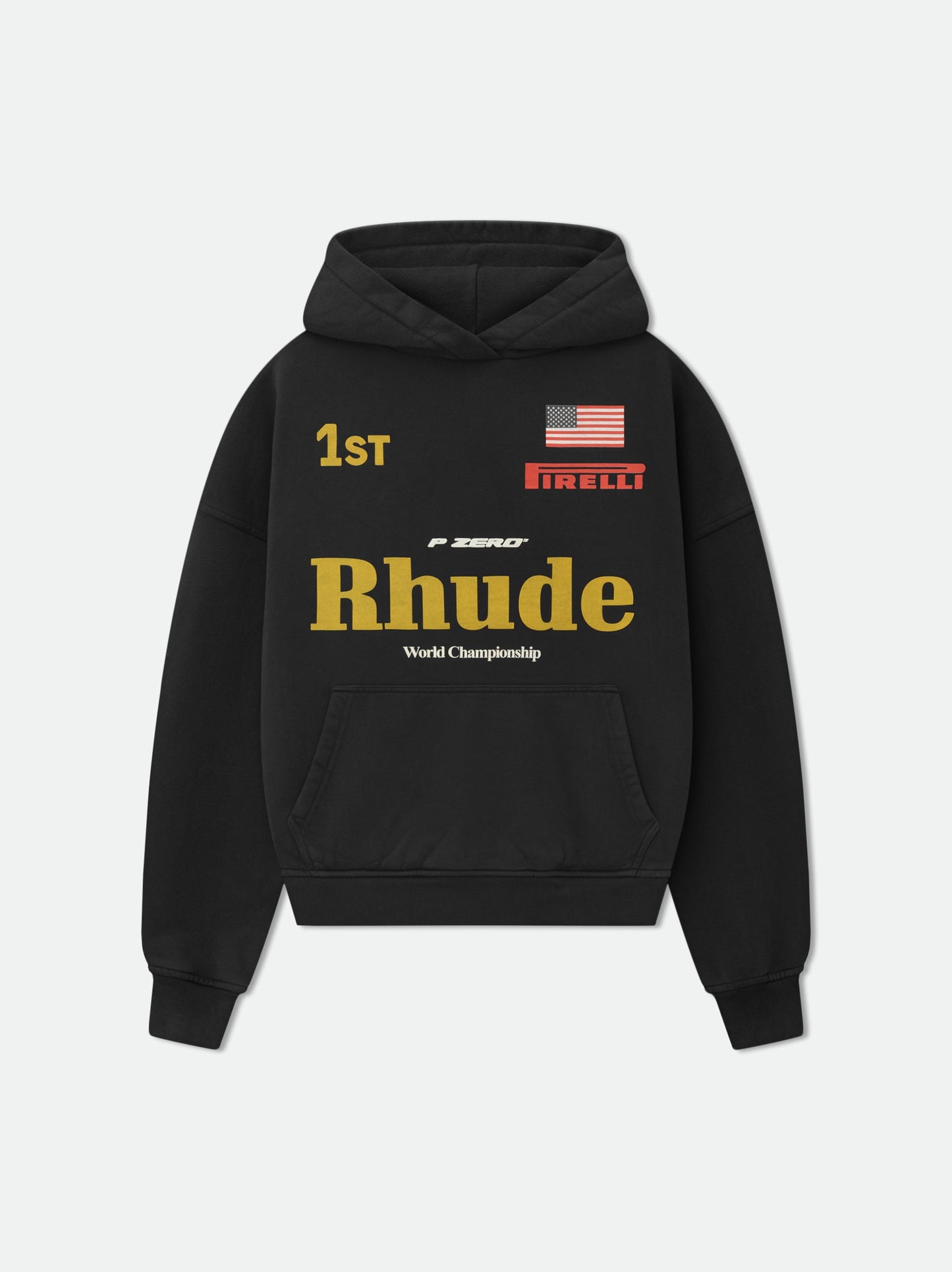 RHUDE WORLD CHAMP HOODIE - VTG BLACK