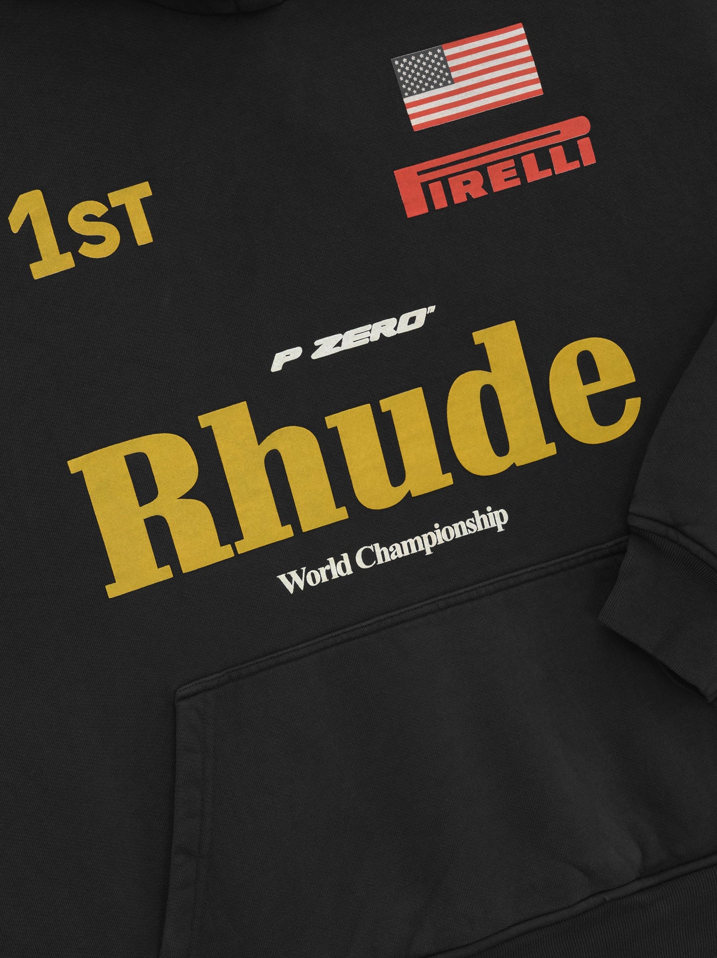 RHUDE WORLD CHAMP HOODIE - VTG BLACK