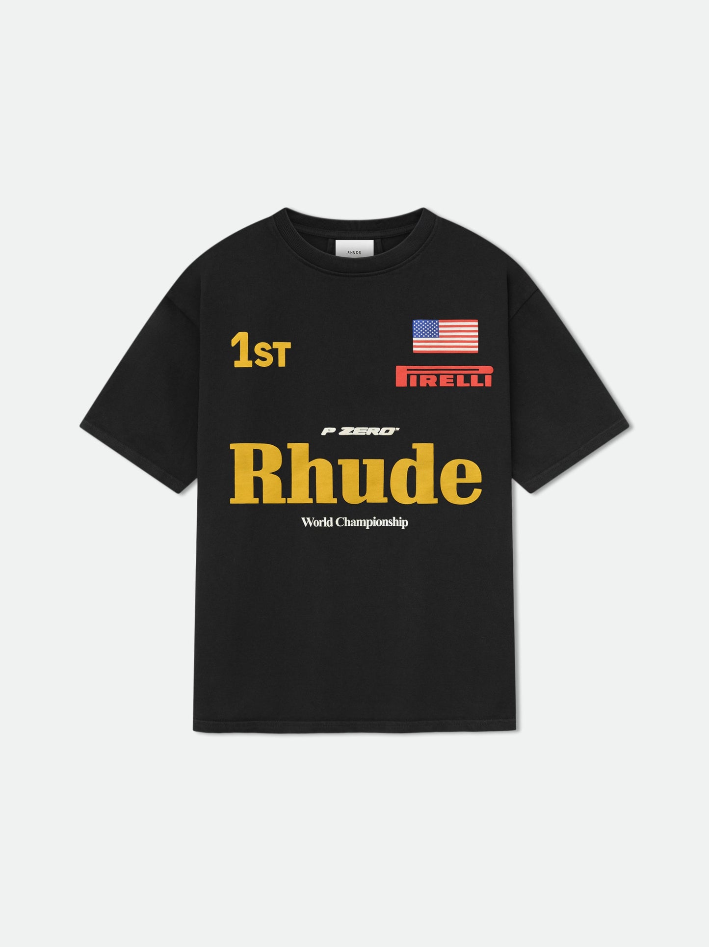 RHUDE WORLD CHAMP TEE - VTG BLACK