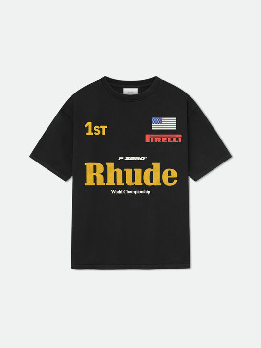 RHUDE WORLD CHAMP TEE - VTG BLACK