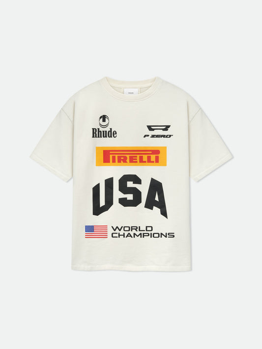 US CHAMPS TEE - VINTAGE WHITE\/ BLACK\/ YELLOW